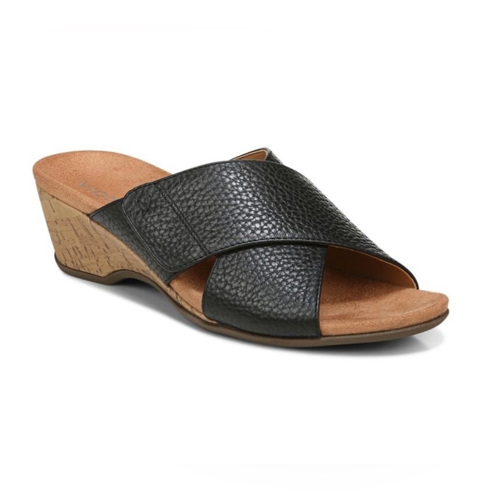 Vionic Black Wedge Sandals